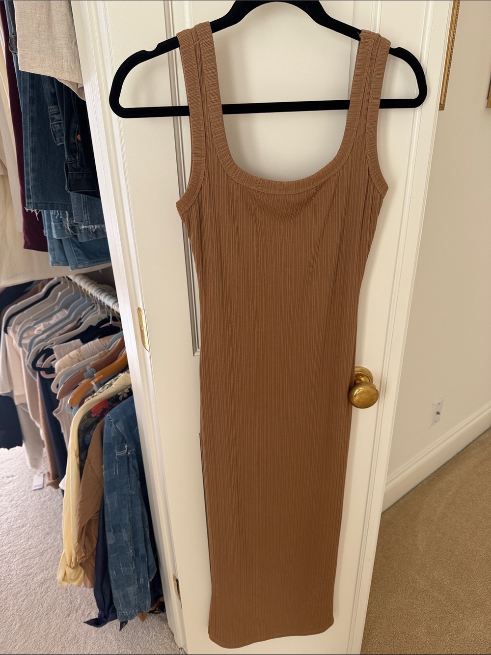 Hello Molly Tank Midi Dress in Camel